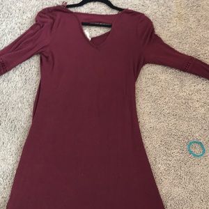A maroon dress